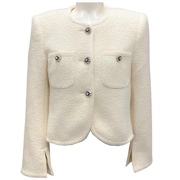 CINQ A SEPT IVORY JUNIA BOUCLE JACKET - Picture 1 of 7